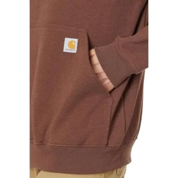 Carhartt Mens Loose Fit Midweight Hoodie M Mocha Heather Graphic Sleeve Logo New - Picture 11 of 11